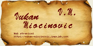 Vukan Miočinović vizit kartica